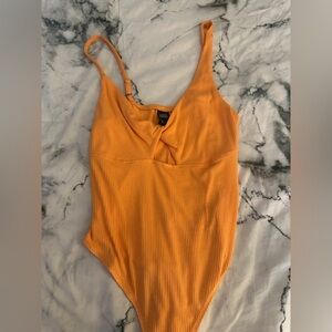 Wild Fable Orange Ribbed Bodysuit